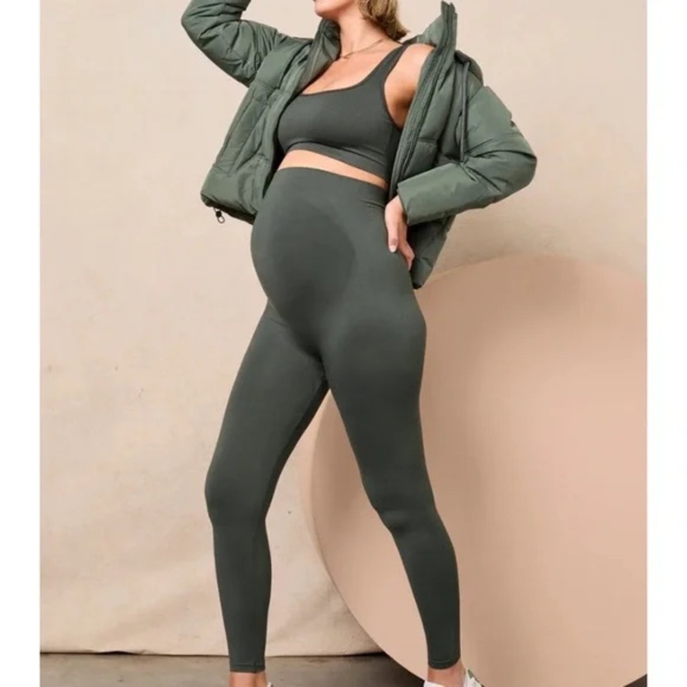 BLANQI Maternity Leggings, Over The Belly Pregnancy Tights, Moderate Support